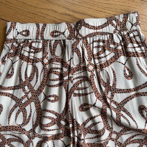 NWOT Richard Allen X H&M Wide Leg Crop Pants SZ 8 Serpent Snake Classic Casual - Picture 4 of 10